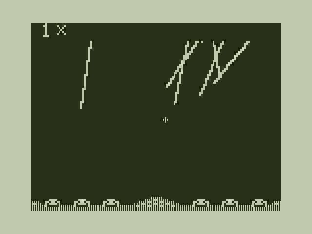 Defense Dragon 32/64 Screenshot: Game start (default colors).