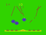 Defense for Dragon 32/64 - Blast the missiles before cities are destroyed... (alternate colors).
