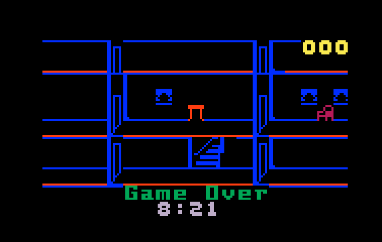 Kool-Aid Man Intellivision Screenshot: Game over.