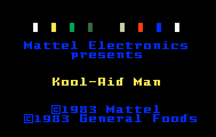 Kool-Aid Man Intellivision Screenshot: Title screen.