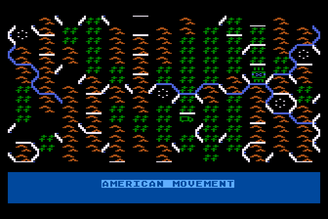Breakthrough in the Ardennes Atari 8-bit Screenshot: Preparing for a battle phase...