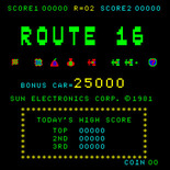 Route 16 for Arcade - Title screen.