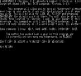 Adventureland for Exidy Sorcerer - Starting screen.