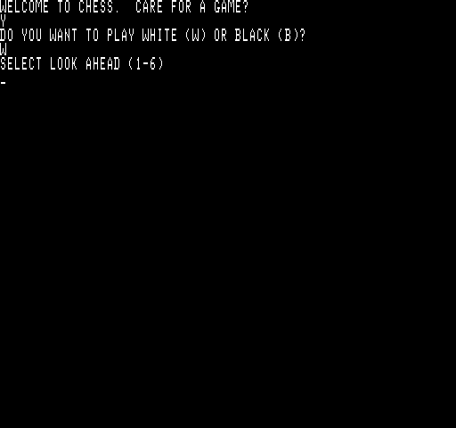 Sargon Exidy Sorcerer Screenshot: Care for a game of chess?