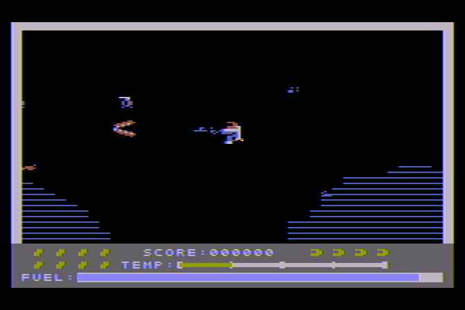 Caverns of Callisto Atari 8-bit Screenshot: Game start.