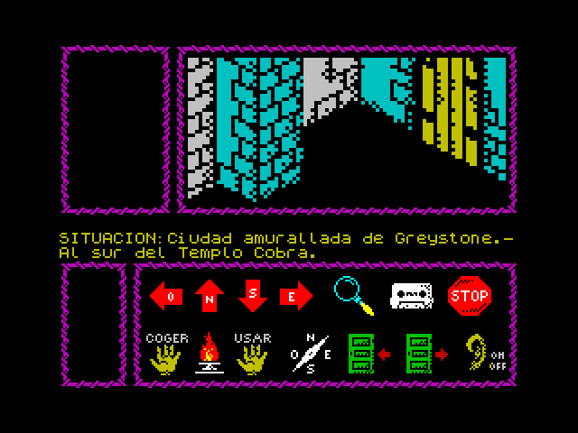 Cobra's Arc ZX Spectrum Screenshot: Which way should I go from here?