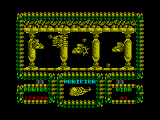 Meganova ZX Spectrum Screenshot: The action becomes more intense!