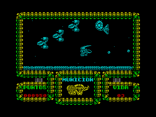 Meganova ZX Spectrum Screenshot: More enemies fly by...