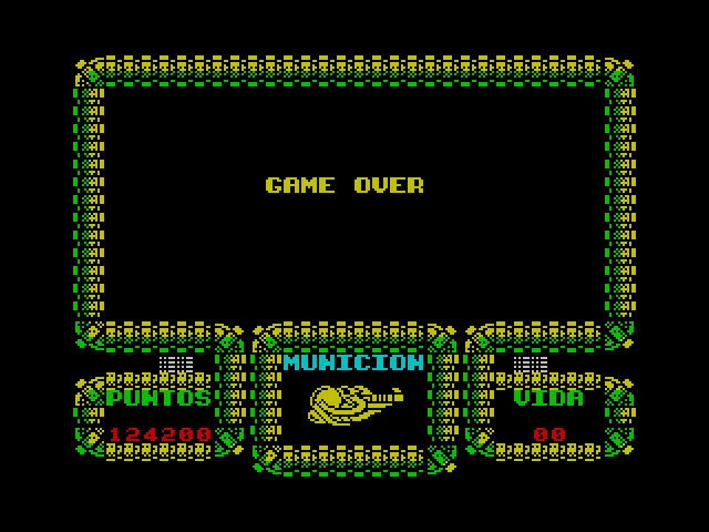 Meganova ZX Spectrum Screenshot: Game over.