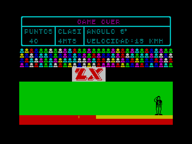 Video Olympics ZX Spectrum Screenshot: Game over.