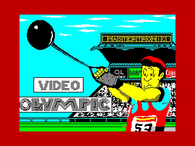 Video Olympics ZX Spectrum Screenshot: Loading screen (Mastertronic re-release).