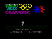 Video Olympics for ZX Spectrum - Title screen and main menu (alternate).