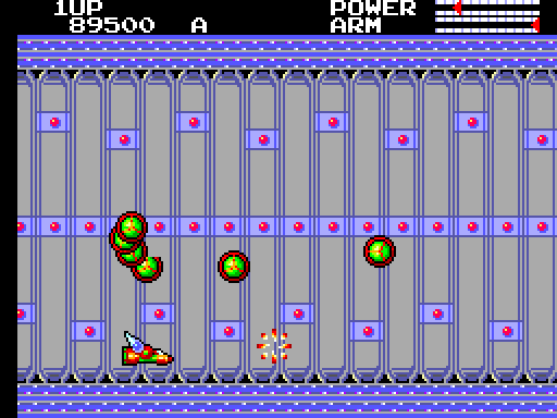 TransBot Sega Master System Screenshot: Opponents are circling above, be careful...