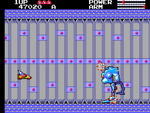 TransBot Sega Master System Screenshot: Enemy destroyed!