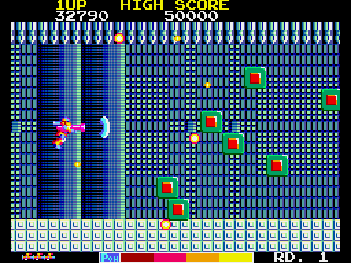 TransBot Arcade Screenshot: More of these troublesome blocks.