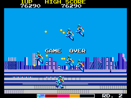 TransBot Arcade Screenshot: Game over.