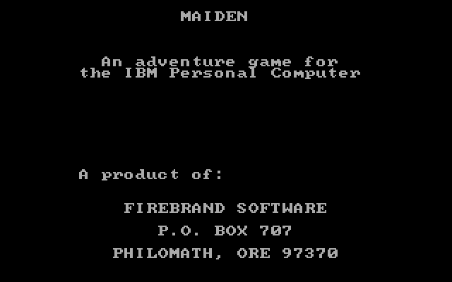 Maiden IBM PC/Compatibles Screenshot: Title screen