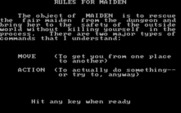 Maiden for IBM PC/Compatibles - The rules of the game