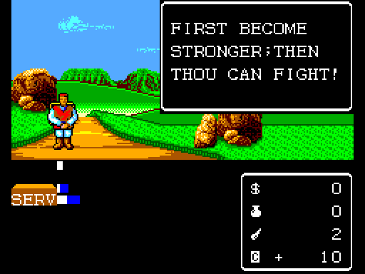 Miracle Warriors: Seal of the Dark Lord Sega Master System Screenshot: Seems like good advice...