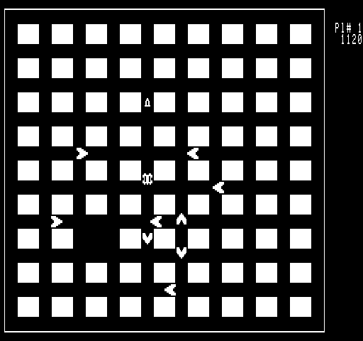 Arrows and Alleys Exidy Sorcerer Screenshot: Arrow chaos continues...