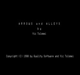 Arrows and Alleys for Exidy Sorcerer - Title screen.