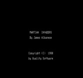 Martian Invaders for Exidy Sorcerer - Title screen.