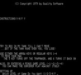 Tank Trap for Exidy Sorcerer - Game instructions.