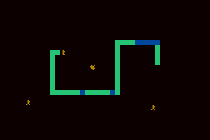 Tank Trap Atari 8-bit Screenshot: Make sure civilians don't get run over!