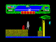 Vixen for ZX Spectrum - Time your jumps carefully over these gaps.
