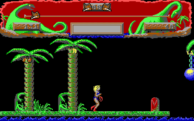 Vixen IBM PC/Compatibles Screenshot: Creatures sneaking up from behind...