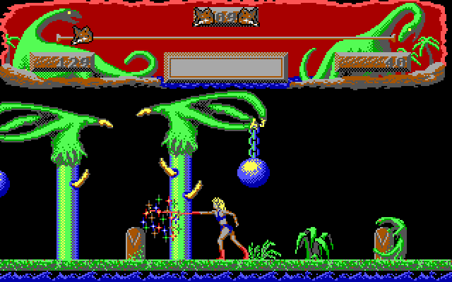 Vixen IBM PC/Compatibles Screenshot: One enemy destroyed...