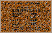 Vixen for IBM PC/Compatibles - Credits screen.