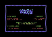 Vixen for Commodore 64 - Title screen.