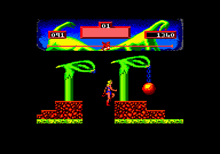 Vixen Amstrad CPC Screenshot: I didn't quite make this jump...