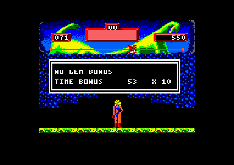 Vixen Amstrad CPC Screenshot: First level completed!