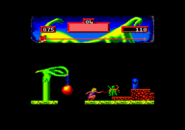 Vixen Amstrad CPC Screenshot: Attacking an enemy...