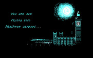 Fallen Angel for IBM PC/Compatibles - Game start; flying into Heathrow airport...