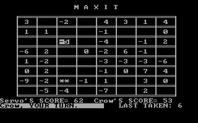 Maxit IBM PC/Compatibles Screenshot: Pieces slowly removed from the board...