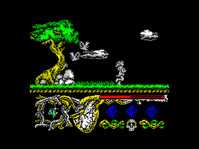Hundra ZX Spectrum Screenshot: Reached the top, now running to the next screen...