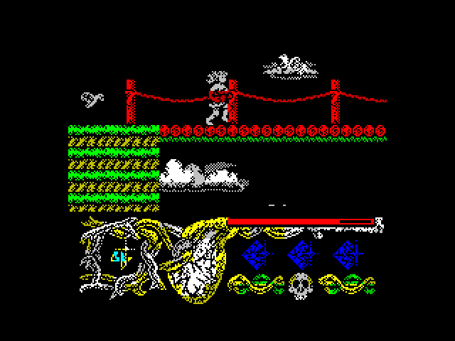 Hundra ZX Spectrum Screenshot: About to cross a bridge...