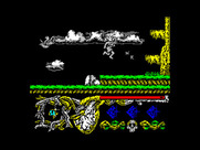 Hundra for ZX Spectrum - You can jump up the yellow platforms.