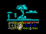 Hundra for ZX Spectrum - Avoid flying things... (color off mode).