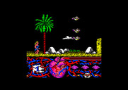 Hundra for Amstrad CPC - Shoot or avoid flying things, they drain energy...