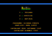 Hundra for Amstrad CPC - The main menu.