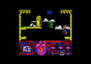Hundra for Amstrad CPC - Making my way down some platforms...