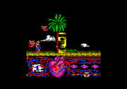 Hundra for Amstrad CPC - Use this platform to jump over some enemies...