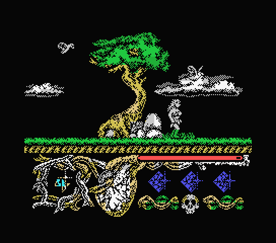 Hundra MSX Screenshot: Avoid the flying creatures.