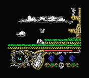 Hundra for MSX - Jumping my way up a cliff.