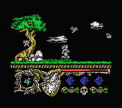 Hundra for MSX - I've reached the top of a cliff where more deadly creatures await.