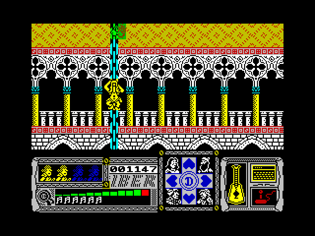 Casanova ZX Spectrum Screenshot: Climbing up the rope...